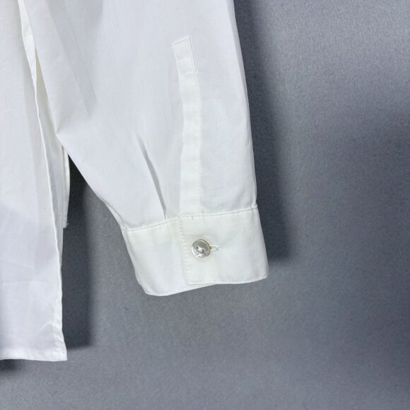 J Jill Long Sleeve WHITE SHIRT COLLECTION Blouse Tie Front XL Casual Work Staple - Picture 5 of 12